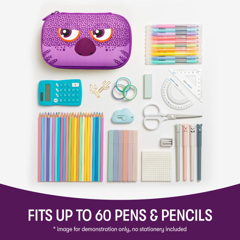 ZIPIT Wildlings Pencil Box for Girls, Large Capacity Cute Pencil Case for School, Stationery Organizer Box, Purple - Image 4